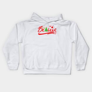 Believe in Christmas Red Kids Hoodie